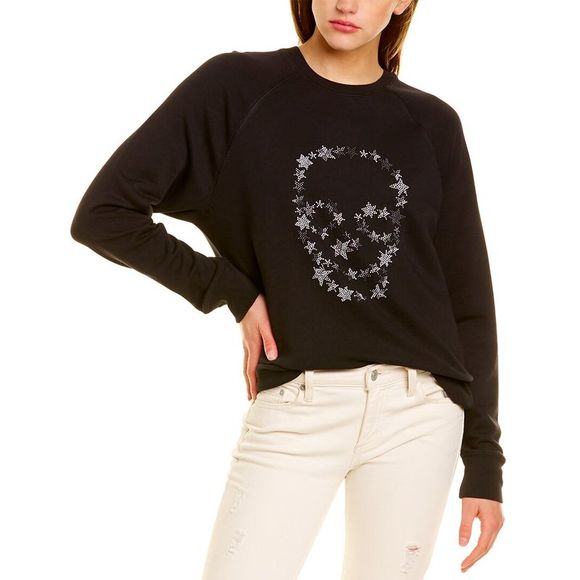 Zadig & Voltaire Sweaters - Zadig & Voltaire Womens  Upper Skull Stars Strass Sweatshirt, Black